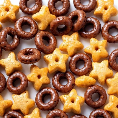 Mixed Golden and Brown Cereal Rings Stars