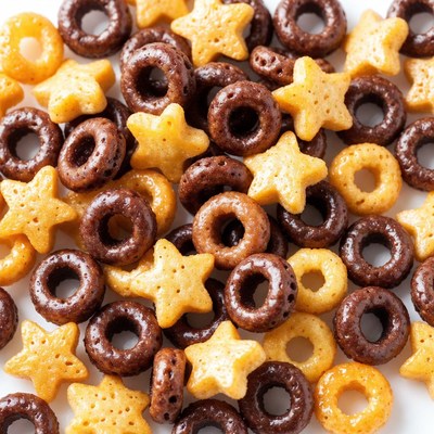 Mixed Brown and Yellow Cereal Loops Stars