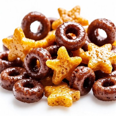 Mixed Chocolate Cereal Loops and Stars