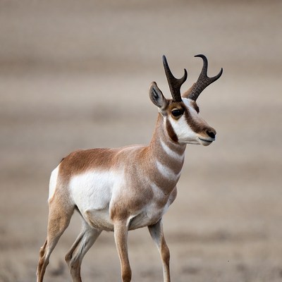 Pronghorn Antelope Standing in Desert