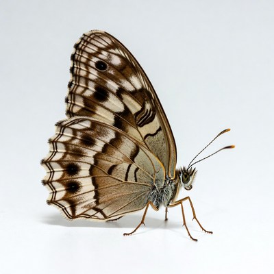 Brown butterfly with white spots