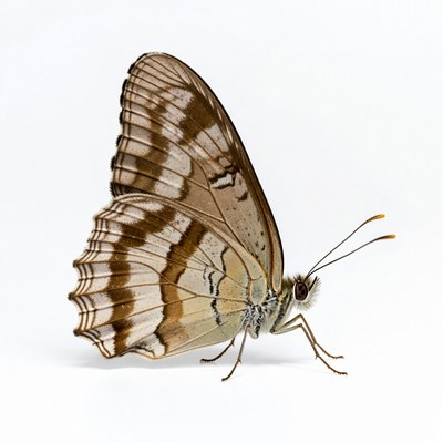 Brown White Striped Butterfly