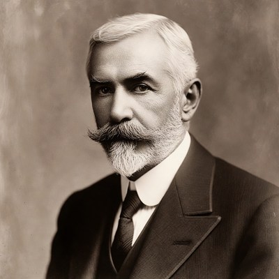 Elderly man with white mustache and beard