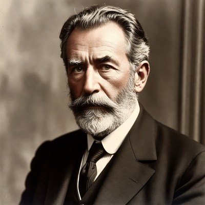 Elderly man with gray beard and mustache