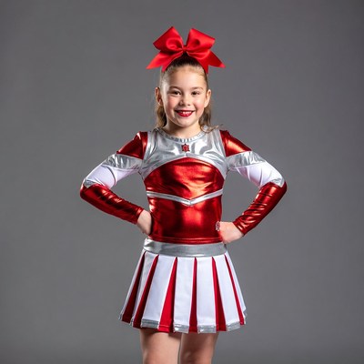 Young girl in cheerleader uniform