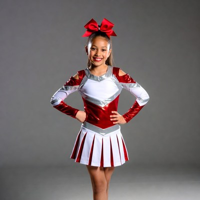 Young girl in cheerleader uniform
