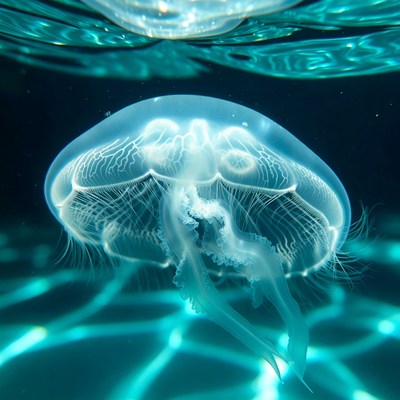 Transparent Jellyfish Underwater