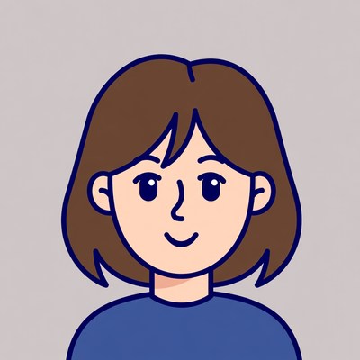 Smiling Asian woman cartoon illustration