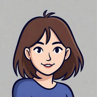 Smiling anime girl with brown hair