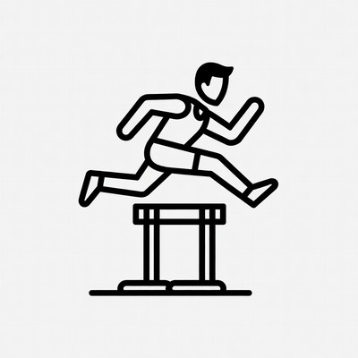 Man jumping over hurdle