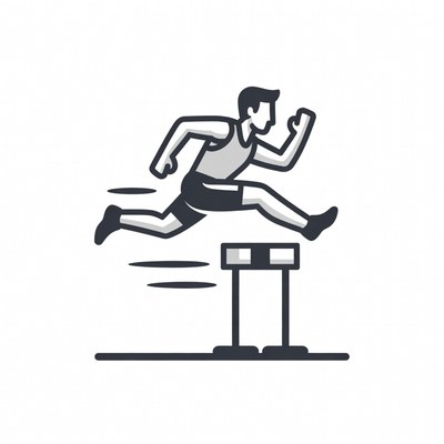 Man jumping over hurdle
