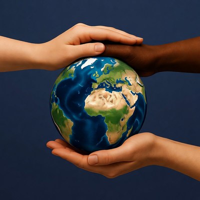 Hands Holding Earth Globe