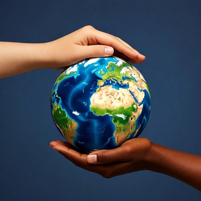 Hands Holding Earth Globe
