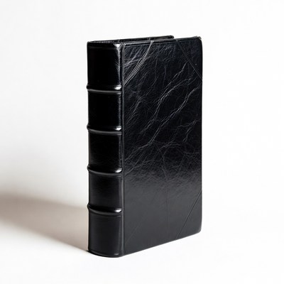 Black leather bound book