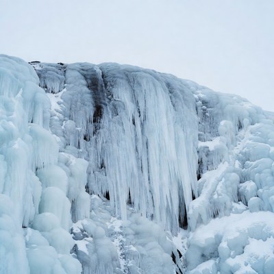 Frozen Ice Waterfall Cliff