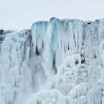 Frozen Ice Waterfall Cliff