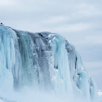 Frozen Waterfall with Icicles