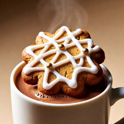 Gingerbread Cookie in Hot Chocolate