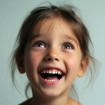 Girl smiling with open mouth