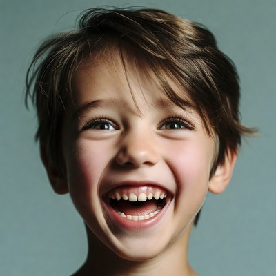 Boy smiling with open mouth