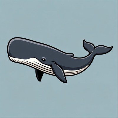 Cartoon Blue Whale Illustration
