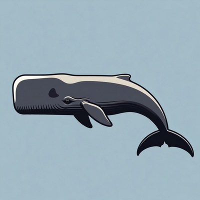 Cartoon sperm whale illustration