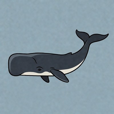 Cartoon Blue Whale Illustration