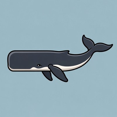 Cartoon blue whale illustration