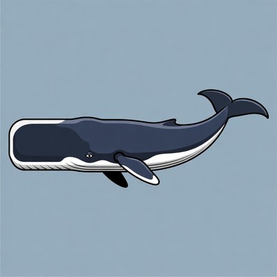 Cartoon Humpback Whale Swimming
