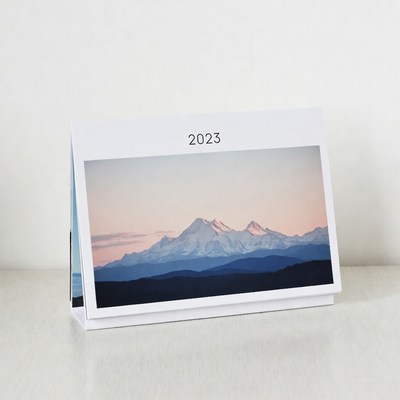 2023 Desk Calendar with Snowy Mountains
