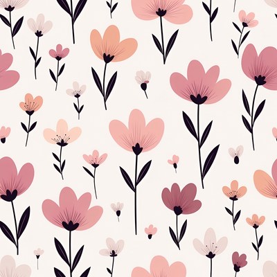 Pink Floral Seamless Pattern