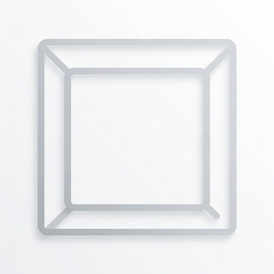 Silver Wireframe Cube Outline