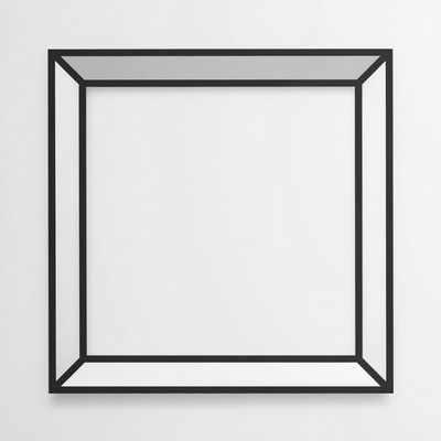 Black 3D Square Frame Isolated
