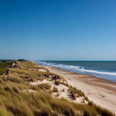 Sandy Beach with Dune Grass