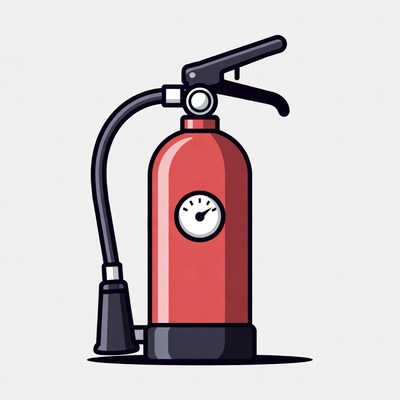 Red Fire Extinguisher Illustration