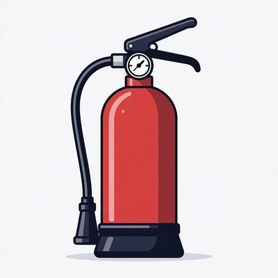 Red Fire Extinguisher Illustration