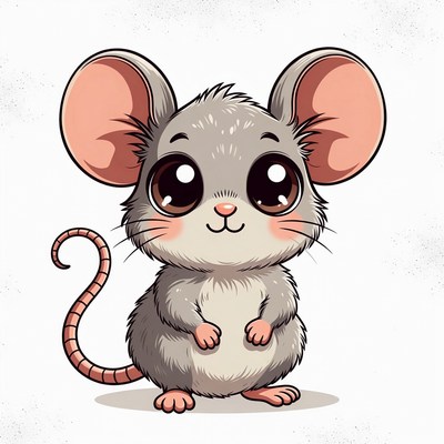 Cute cartoon mouse illustration