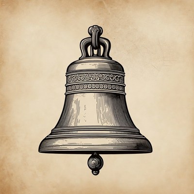 Vintage Engraved Church Bell