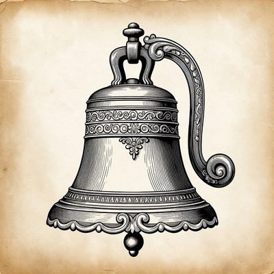 Vintage Ornate Bell Illustration