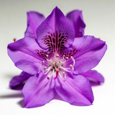 Purple flower on white background