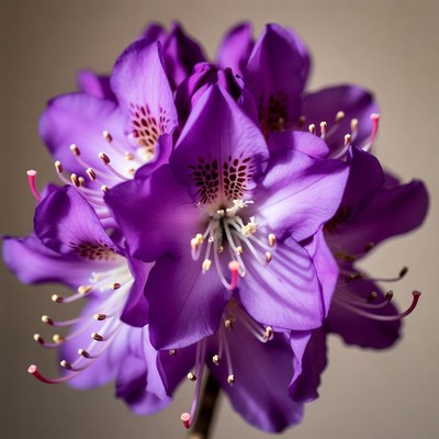Purple Rhododendron Flower Closeup