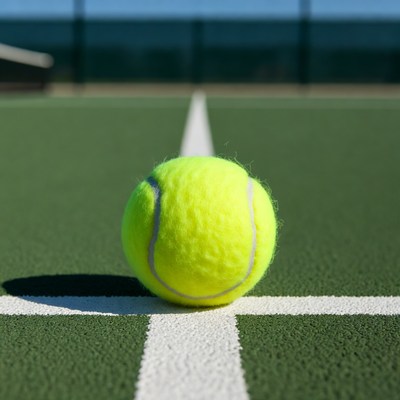 Tennis ball on court