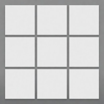 9 Blank White Squares Grid