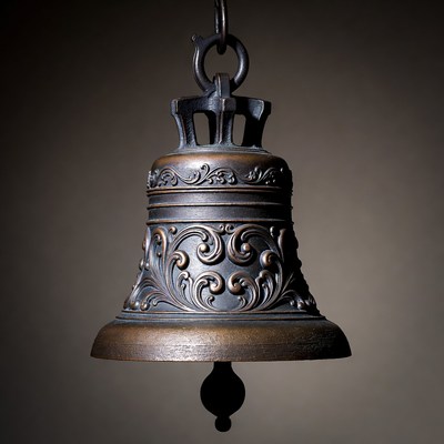 Bronze church bell hanging