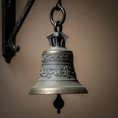 Vintage Bronze Bell Hanging Chain