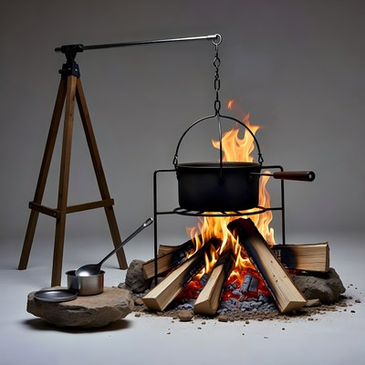 Campfire with Hanging Pot