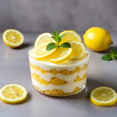 Lemon Parfait with Fresh Lemon Slices