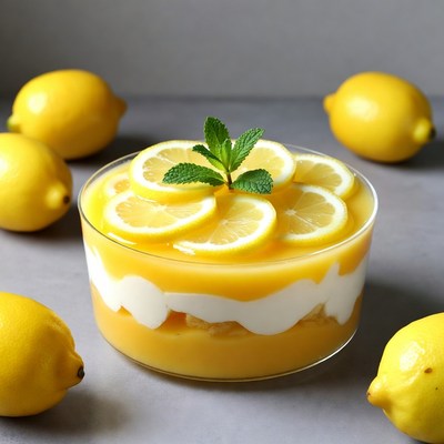 Lemon Trifle Dessert with Fresh Lemons