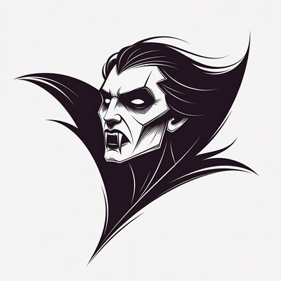 Vampire illustration with fangs