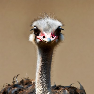 Close-up of ostrich head